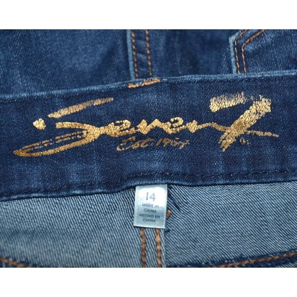 Seven7 Dark Denim Stretch Jeans Size 14 Tummyless High Rise Skinny Jeans Comfort - Picture 9 of 11